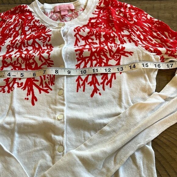 Coral 🪸 Button up Cárdigan in White Hot Coral Red ✈️🌴 Vacation ready! - Picture 11 of 17